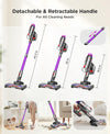 Cordless Stick Vacuum Cleaner - 550W Powerful Cordless Vacuum with HEPA Filte...