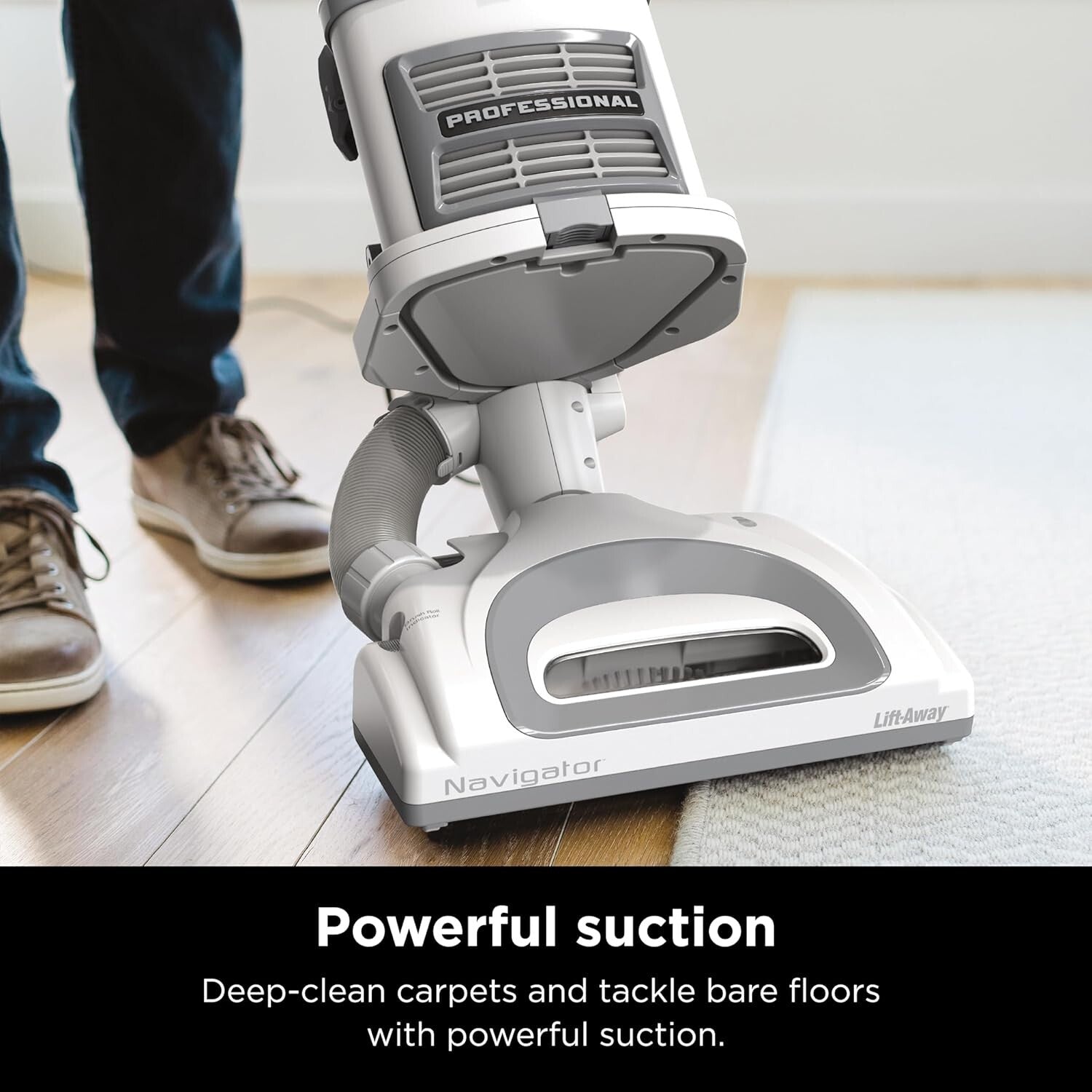 Shark NV356E Upright Vacuum, Navigator Lift-Away with Swivel Steering-White