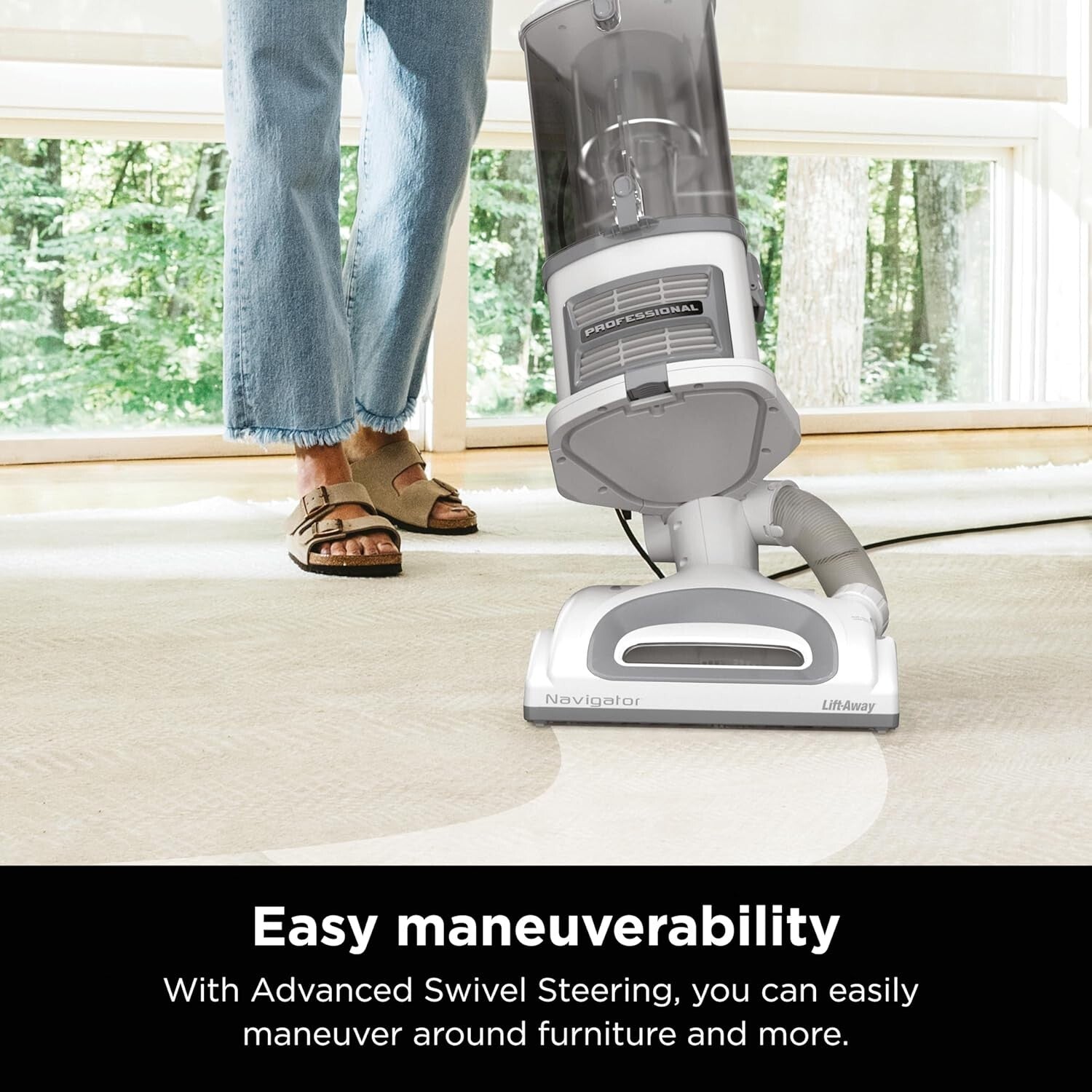 Shark NV356E Upright Vacuum, Navigator Lift-Away with Swivel Steering-White