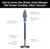 Shark Pet plus Cordless Stick Vacuum W/ Powerfins Self Cleaning Brushroll &...